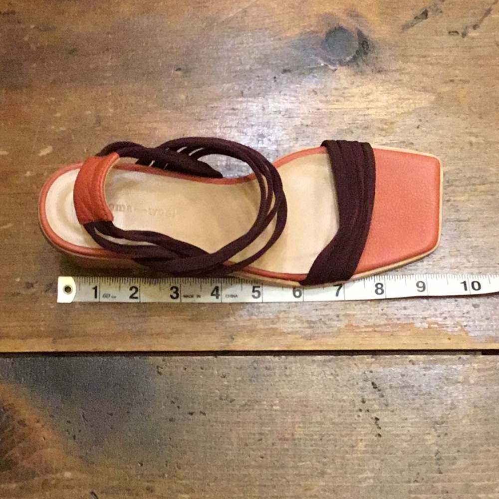 Paloma Wool coral plum wood block lunes sandals *size 38/ 8 *mint condition - Picture 7 of 9